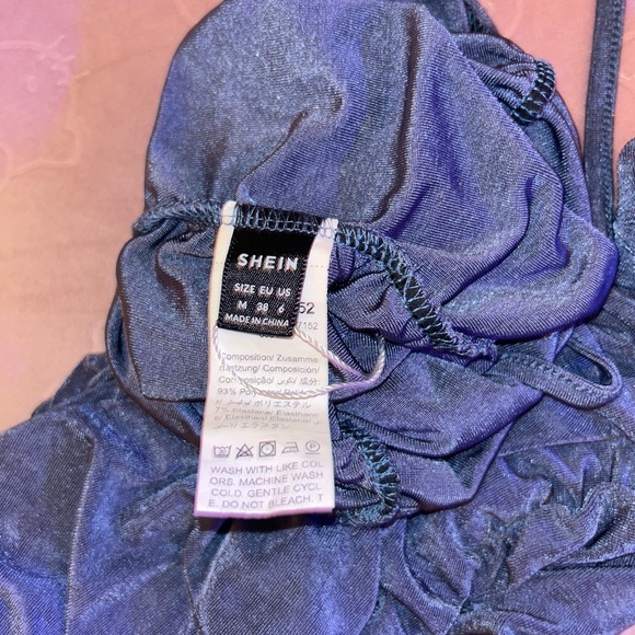 SHEIN Blue Ruched Cutout Pants - Picture 4 of 5